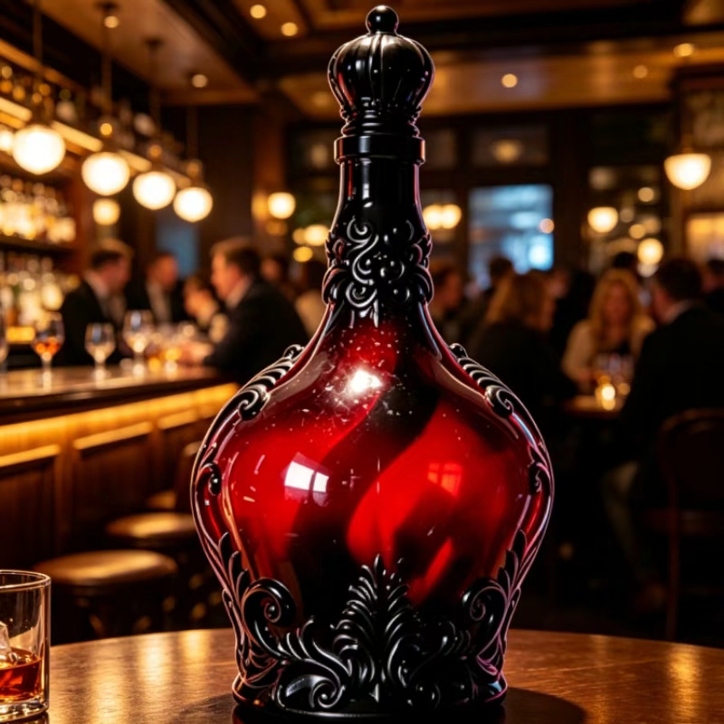 Home Bar Shelves - Decanter in Vetro con Corona Decorata