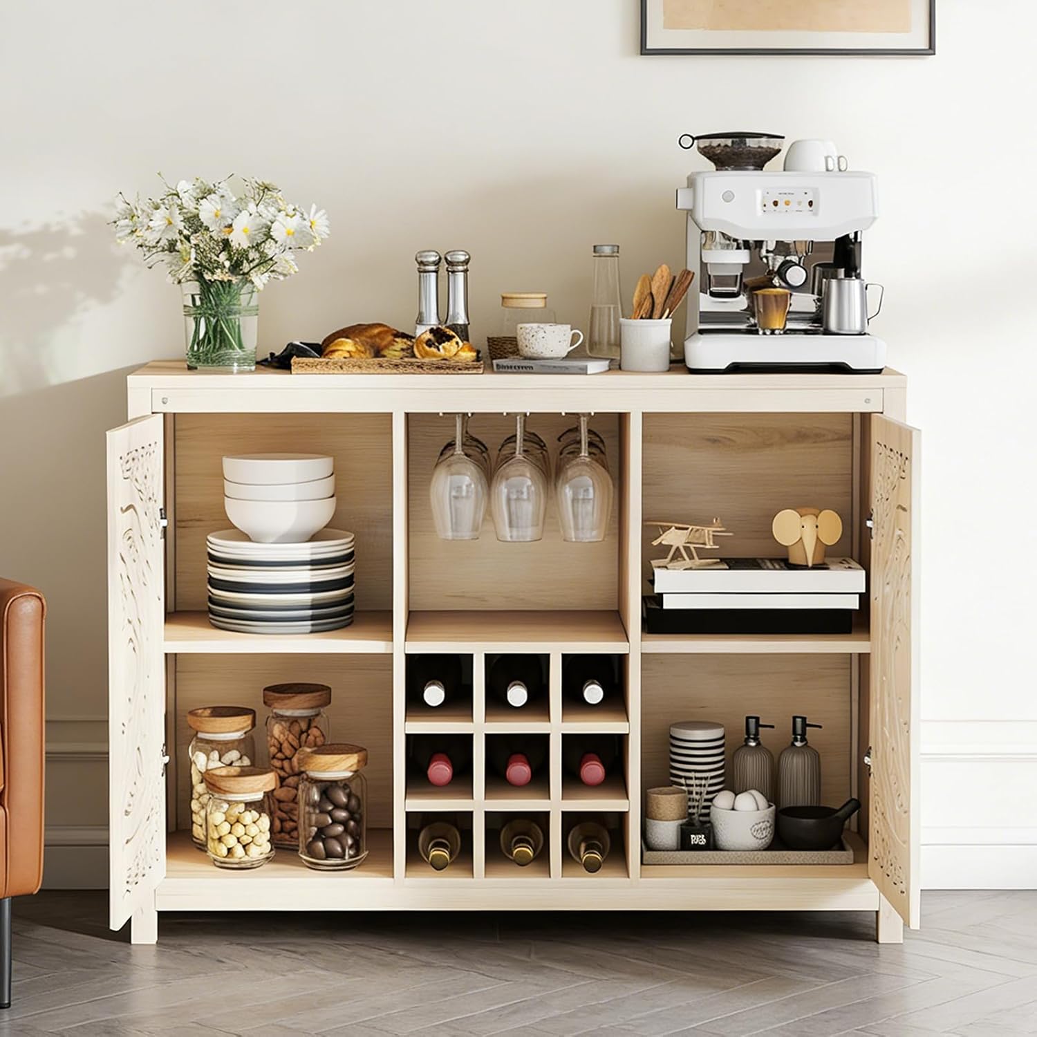 Home Bar And Cabinet - Mobile Bar in Legno con Porta