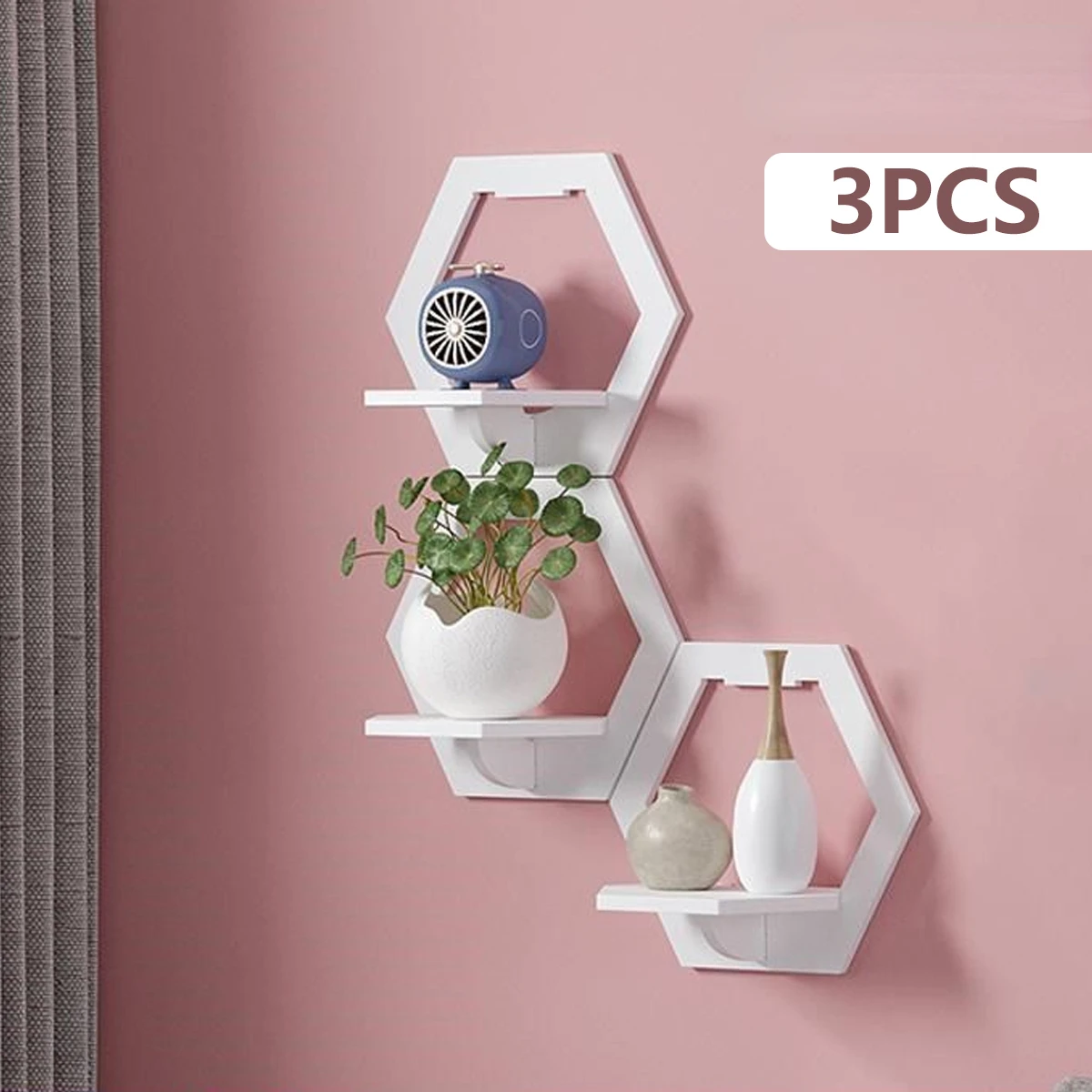 3 pezzi mensola a muro esagona - Home Bar Shelf recensione e prezzo