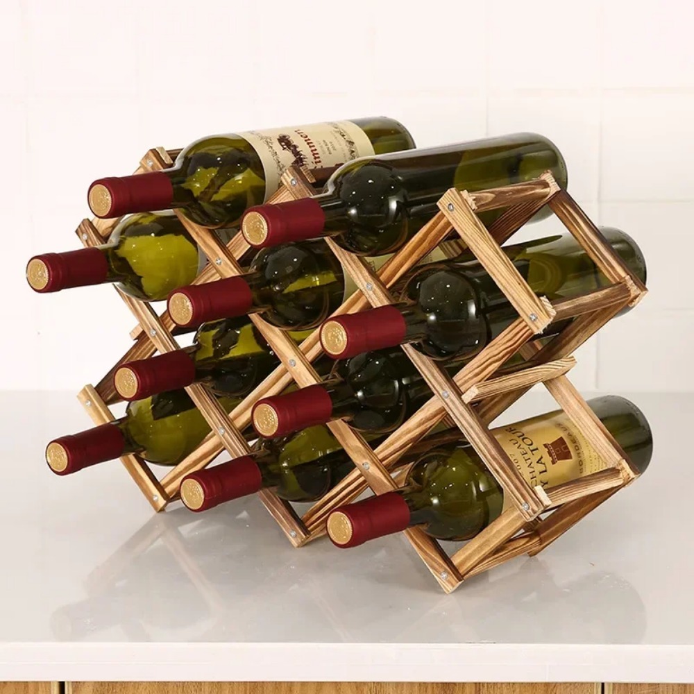 Portabottiglie in Legno Pieghe - Home Bar Shelves recensione e prezzo