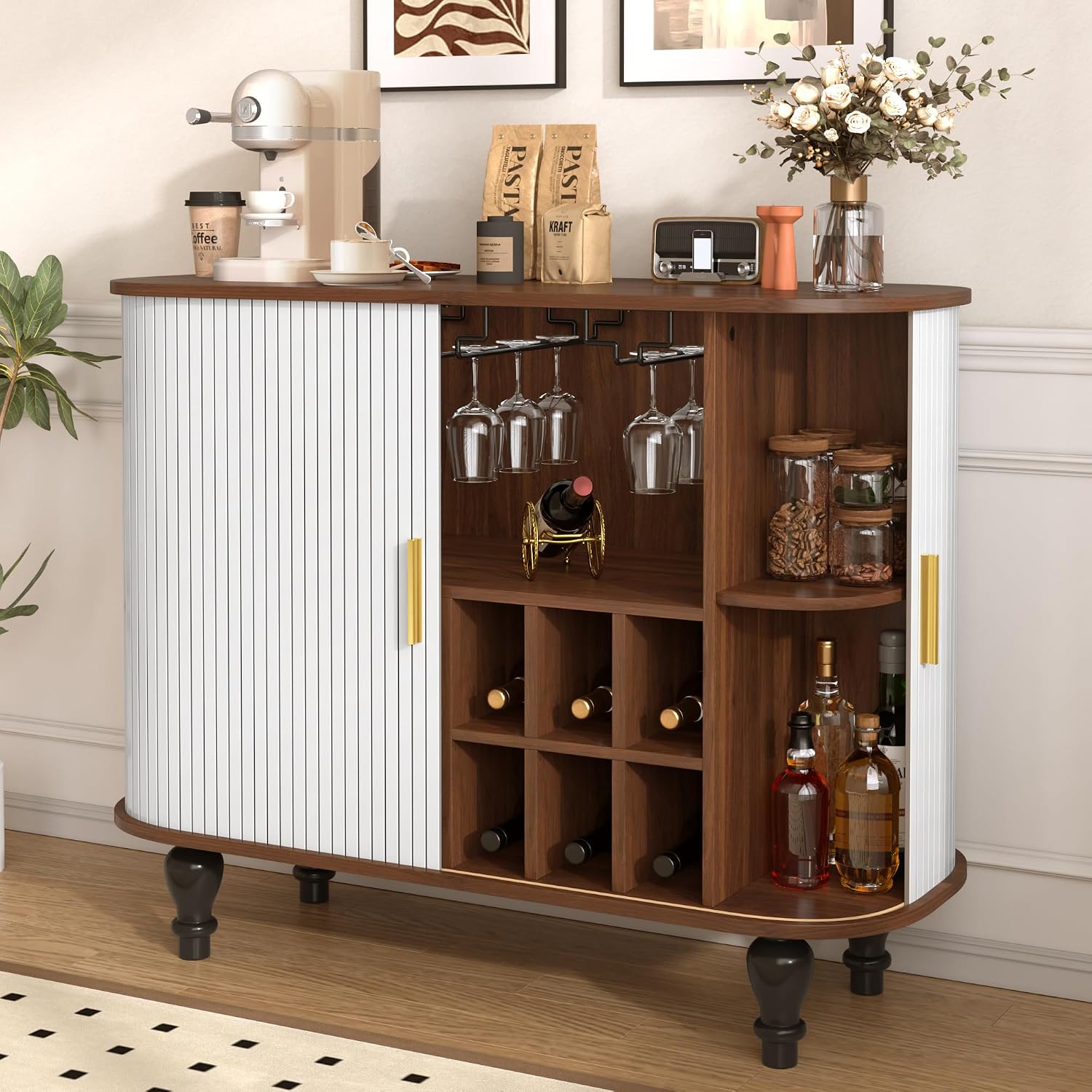 Mobile Bar Bianco con 6 Porta  - Home Bar And Cabinet recensione e prezzo