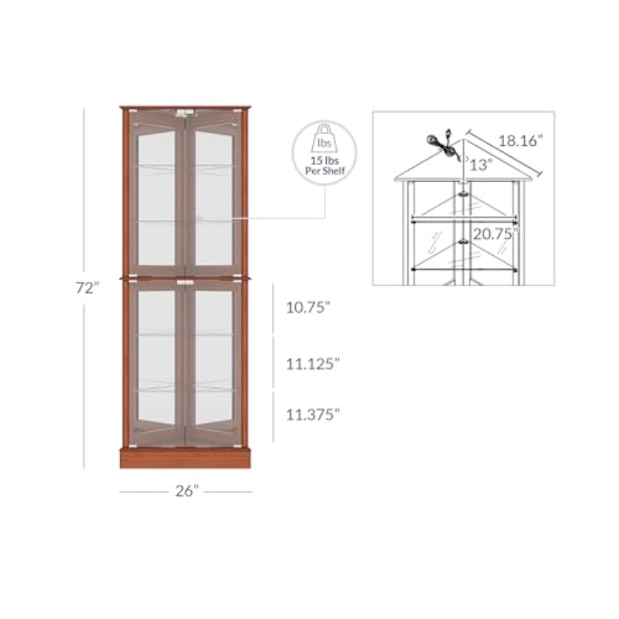 Vetrina angolare illuminata pe - Home Bar And Cabinet recensione e prezzo