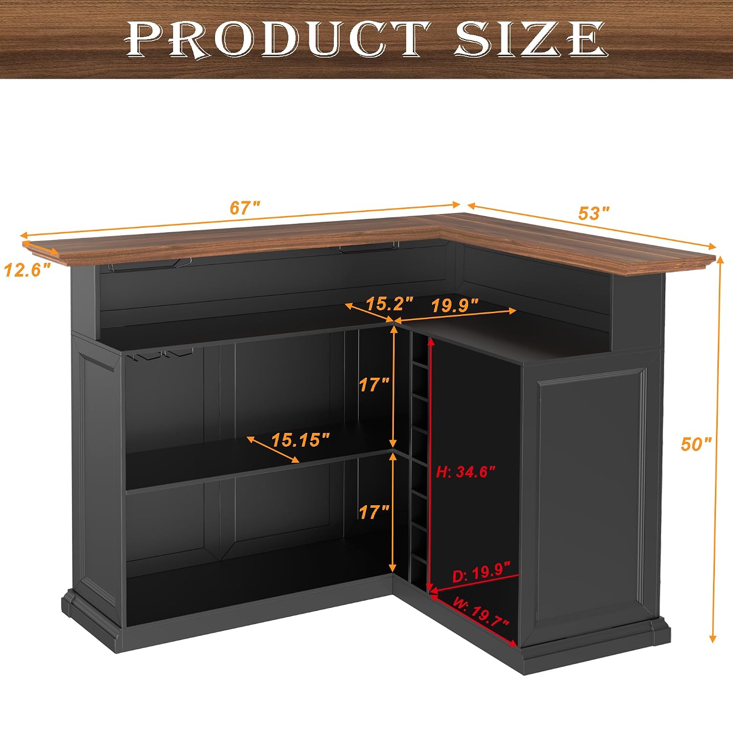 Mobile Bar a L per la Casa con - Home Bar And Cabinet recensione e prezzo
