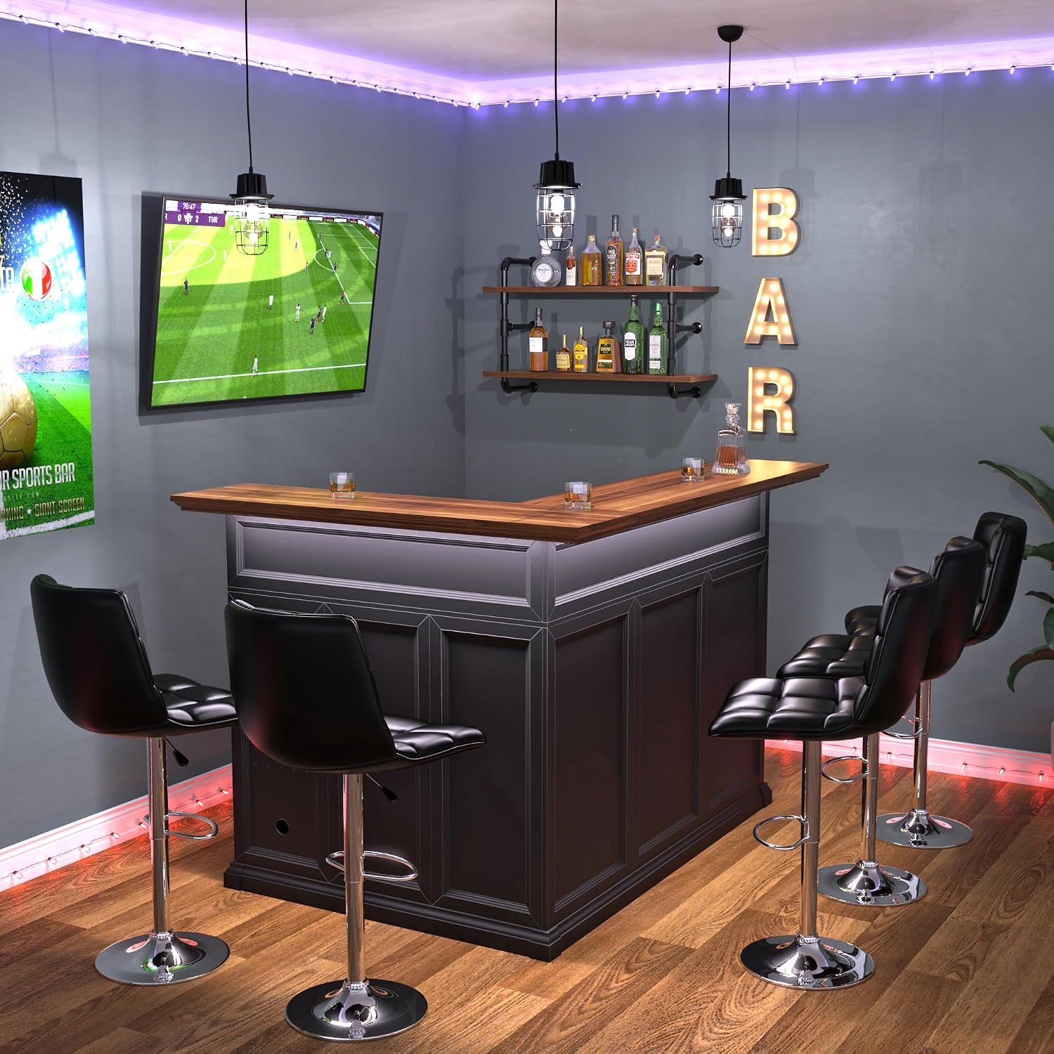 Mobile Bar a L per la Casa con - Home Bar And Cabinet recensione e prezzo
